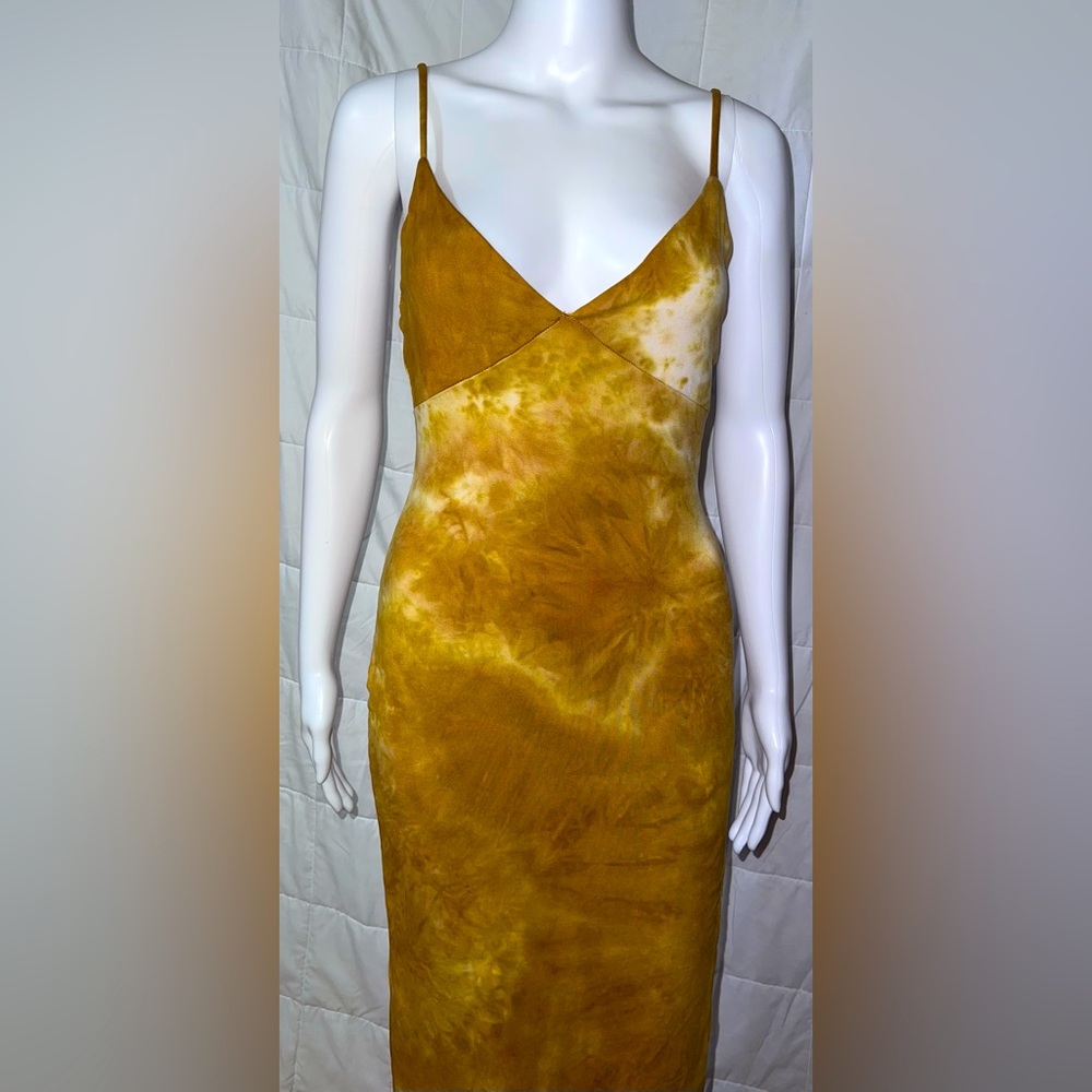 Yellow Tie-Dye Maxi Dress